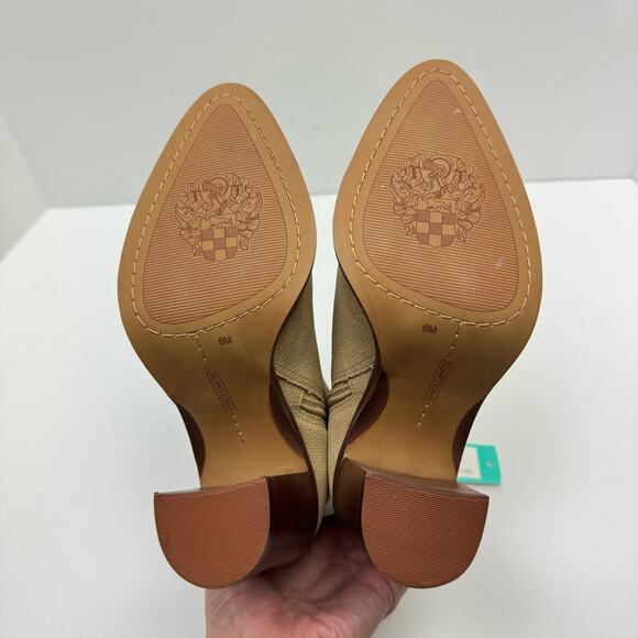 NEW Vince Camuto Paitrilla Tan Suede Snake Skin Print Zip Up Bootie Ankle Boots - Picture 14 of 14